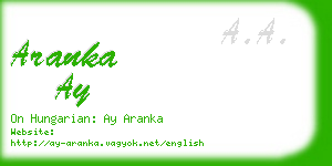 aranka ay business card